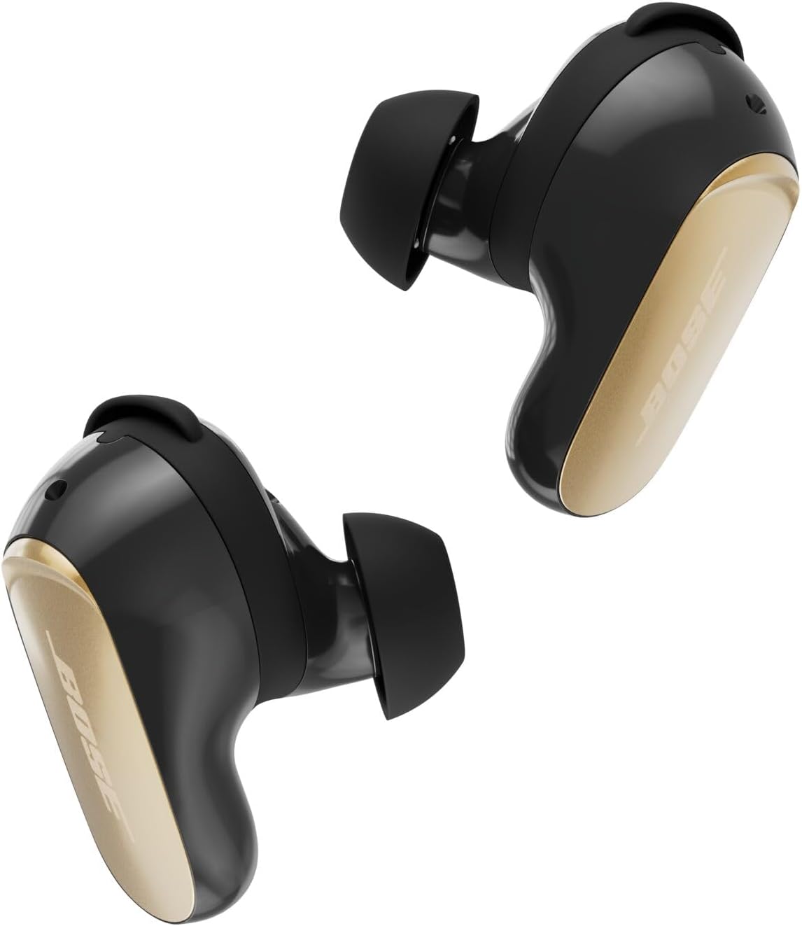 Angle. Bose - Bose QuietComfort Ultra Earbuds (2nd Gen) Bundle with Fast Charger - Noise Cancelling (Desert Gold) - Desert Gold.