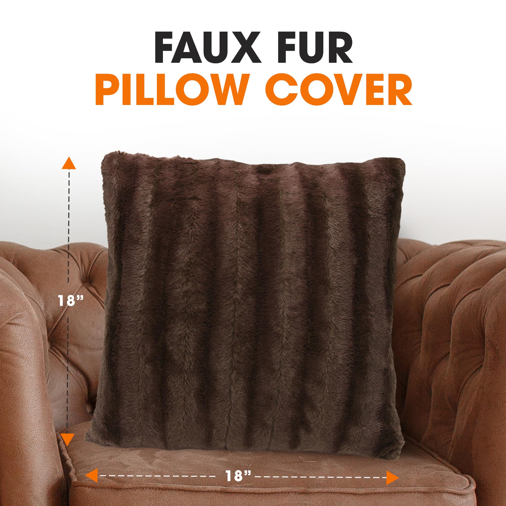 FAUX FUR PILLOW COVER  
18"  
18"