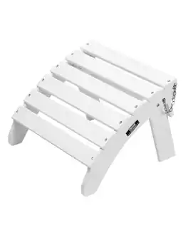 VEVOR - Adirondack Ottoman, 17.7L x 19.7W x 13.8H Inch HDPE Plastic Folding Adirondack Ottoman - White
