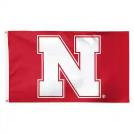 WinCraft - Nebraska Huskers 3' x 5' Single-Sided Deluxe Primary Team Logo Flag - Multicolor