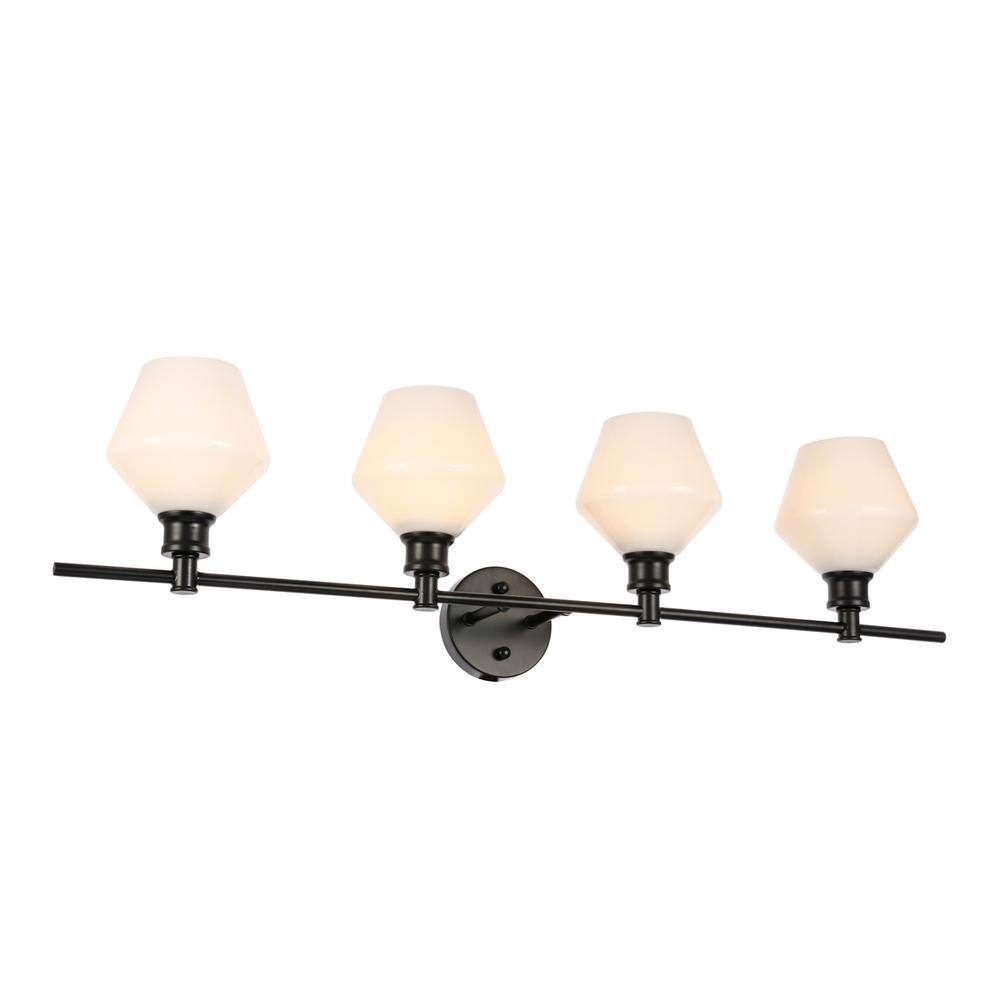 Alt View 8. Living District - Gene 4 light Black and Frosted white glass Wall sconce - Black And Frosted White Glass.
