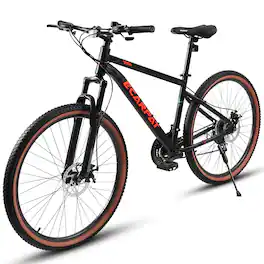 Anysun - 27.5 Inch Mountain Bike for Teenagers -Durable High Carbon Steel Frame,For School Commuting & Outdoor Riding - Black