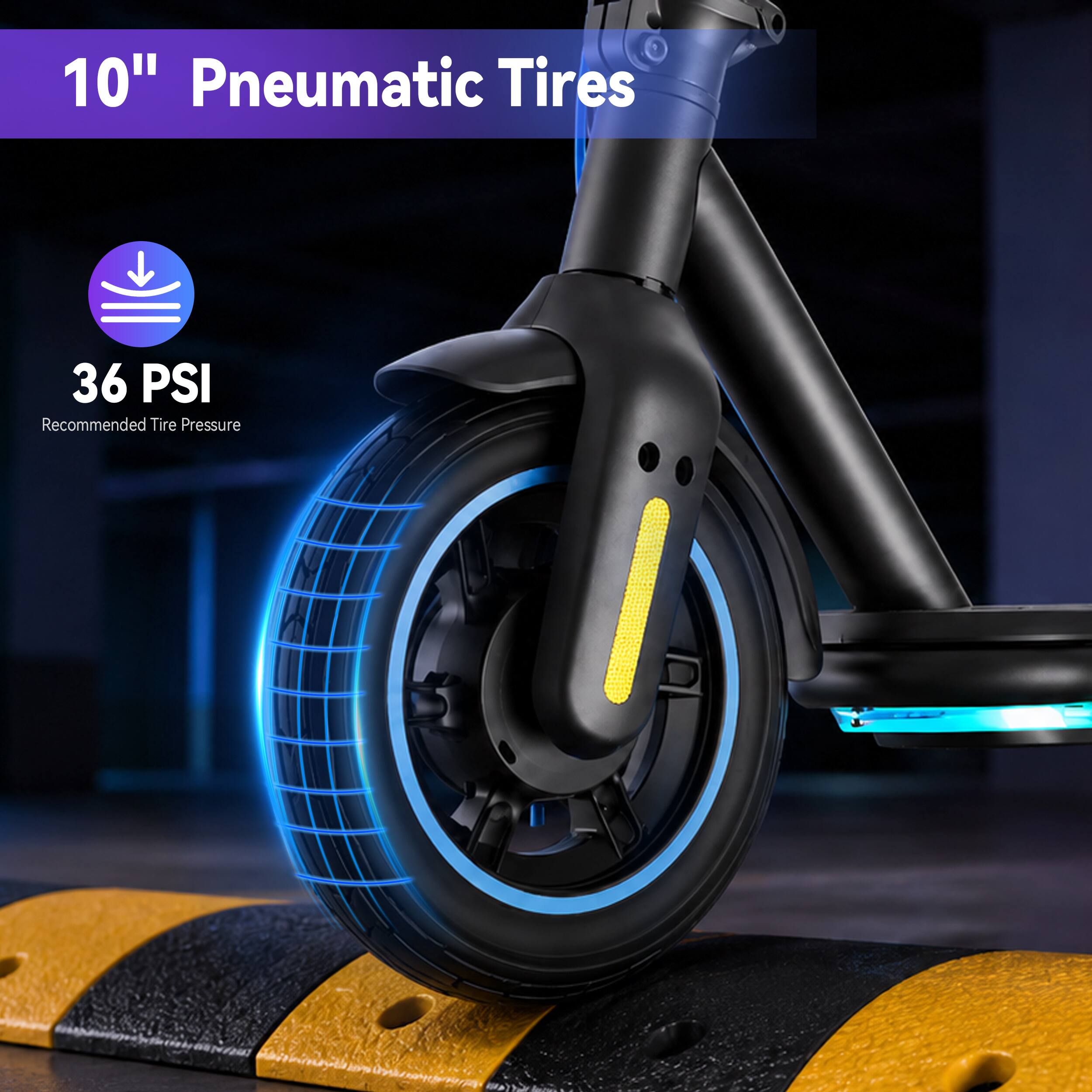 10" Pneumatic Tires  
36 PSI  
Recommended Tire Pressure