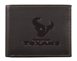 Rico Industries - Houston Football Texans Genuine Brown Leather Passcase Bifold Wallet - Multi