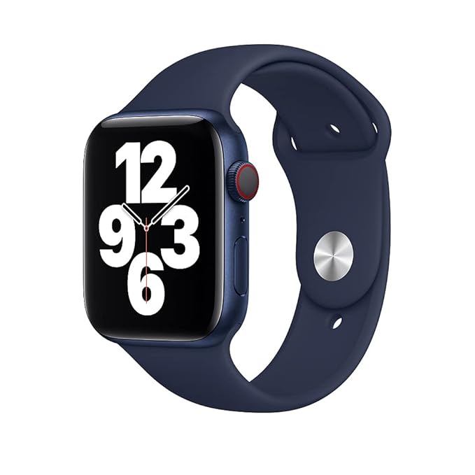 Angle. Apple - Apple Sport Band Demo for Apple Watch™ 44mm I Color: Deep Navy - Deep Navy.