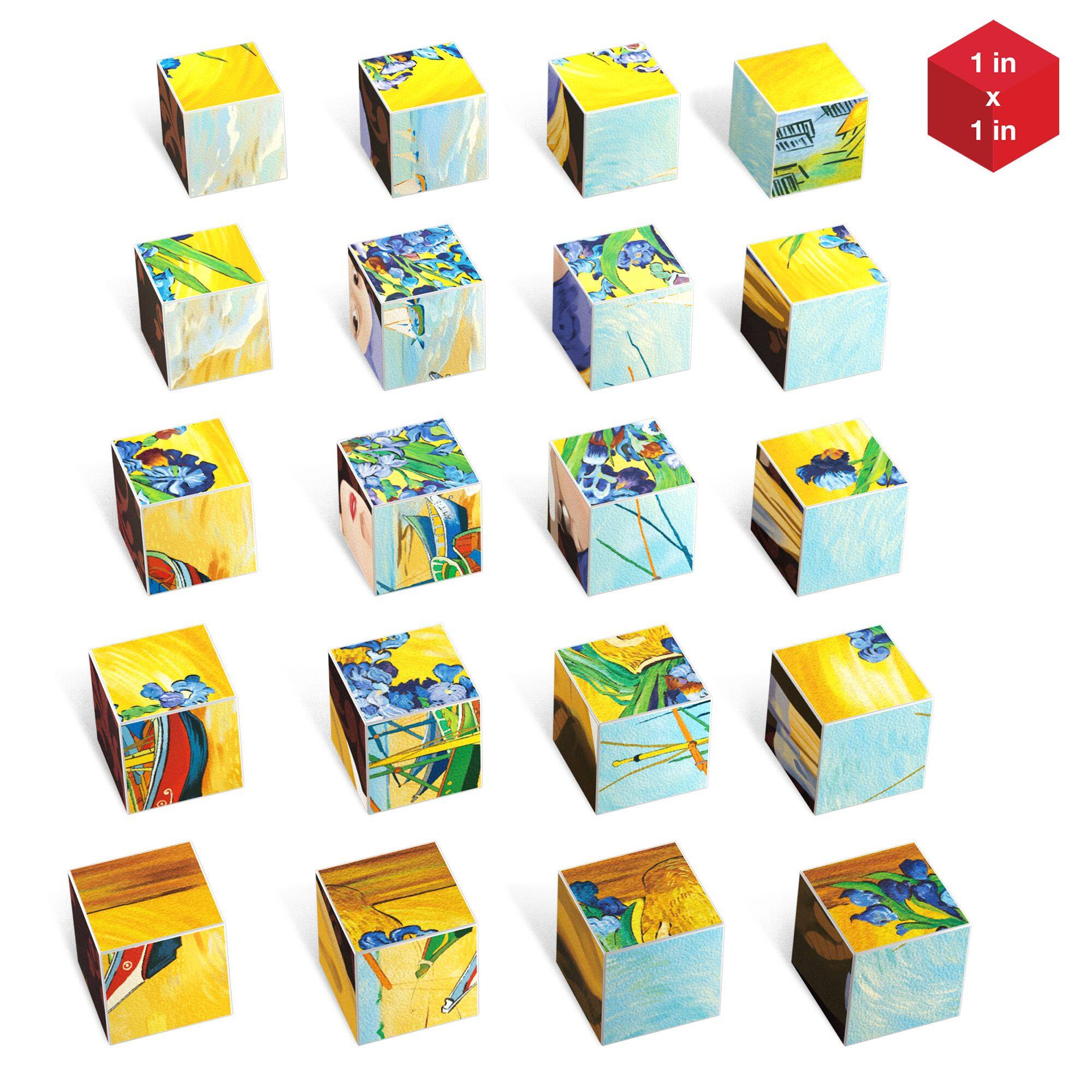 Alt View 2. PicassoTiles - PICASSO-TILES 20PCS 1" Magnetic Puzzle Building Cubes of Famous World Art with Free Frame, STEM Educational Toy for Kids.
