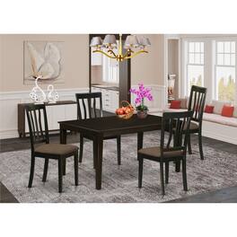 East West Furniture - CAAN5-CAP-C 5 PC Dining room set-Table and 4 Dining room Chair - Cappuccino