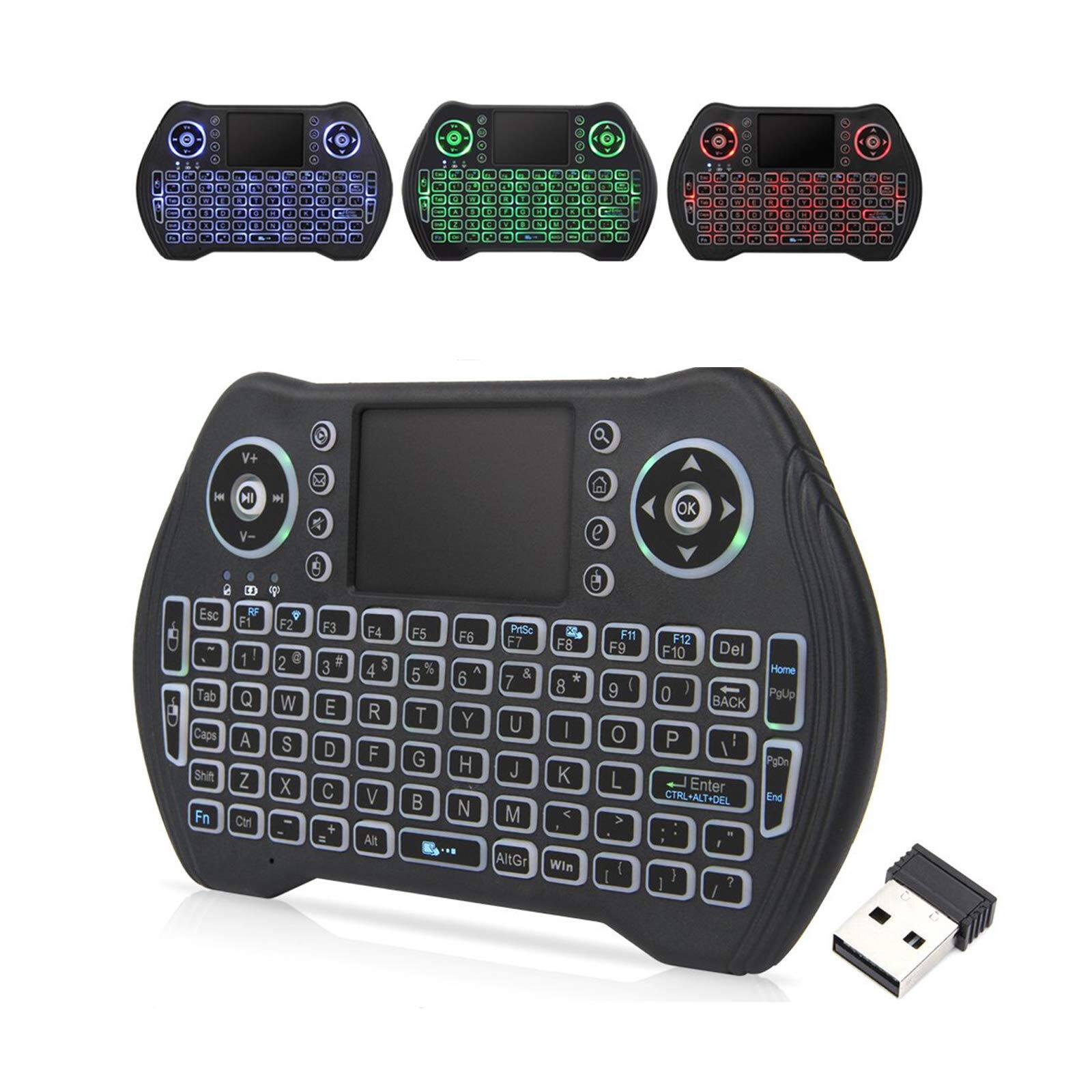 Stamp n Camp - Backlit Mini Wireless With Touchpad Mouse Combo Remote Control Rechargeable Li-ion And Multimedia Keys For Android Tv - Default