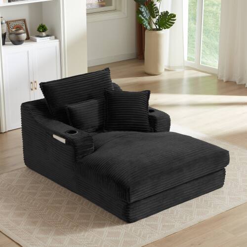 Alt View 2. GOODSILO - Modern Comfort Sofa with Cushioned Compression for Living Room, Bedroom, Apartment, and Office - Black.