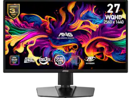 MSI - MAG 272QP QD-OLED 27" 240Hz Gaming Monitor, 0.3ms, WQHD, DP 1.4a, HDMI 2.1, HDR, G-SYNC & FreeSync