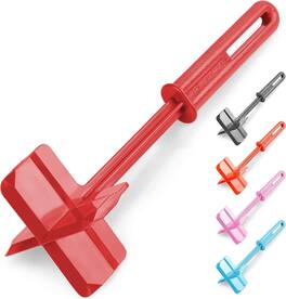 Zulay Kitchen - Ground Beef Chopper Tool Hamburger Smasher Tool - Meat Chopper For Ground Beef - Dark Red