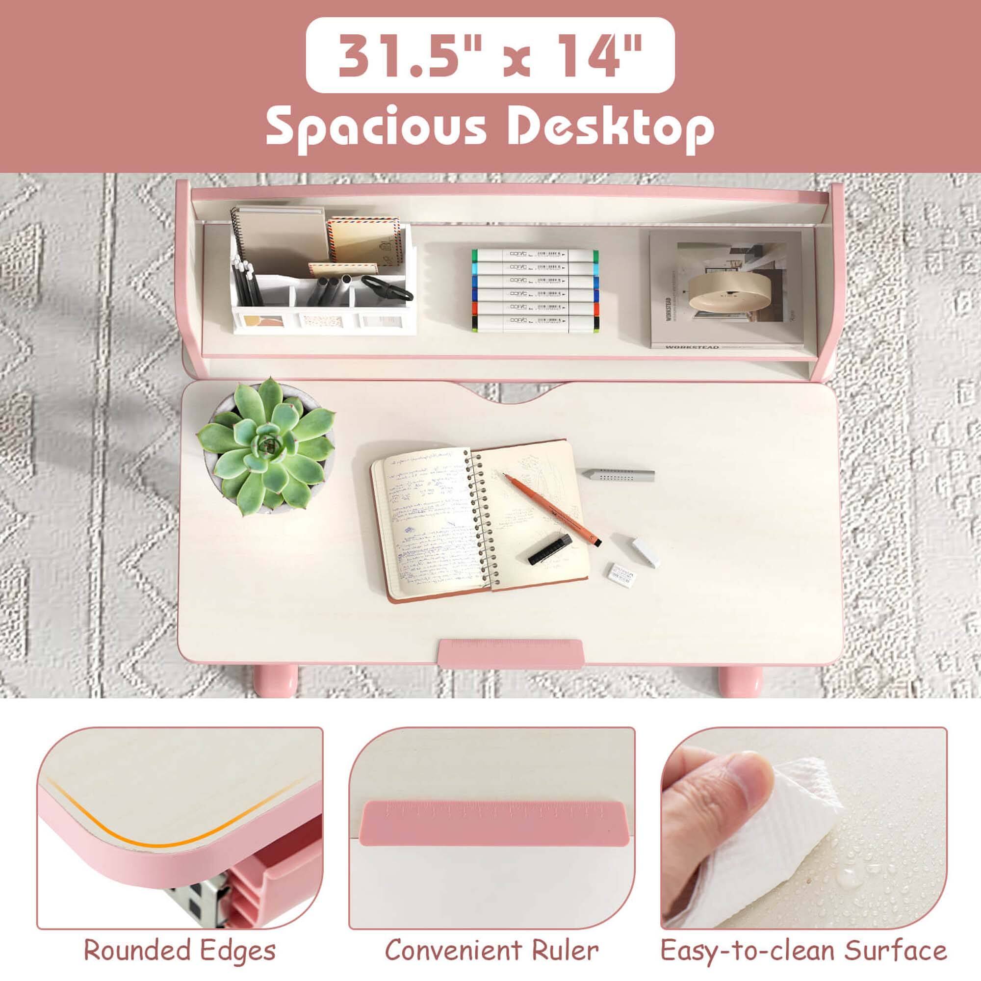 31.5" x 14" Spacious Desktop

- Rounded Edges
- Convenient Ruler
- Easy-to-clean Surface