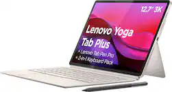 Lenovo - Yoga Tab Plus - 12.7" 3K Tablet - 16GB RAM - 256GB UFS - with Keyboard Stand + Pen - Seashell - Front_Zoom