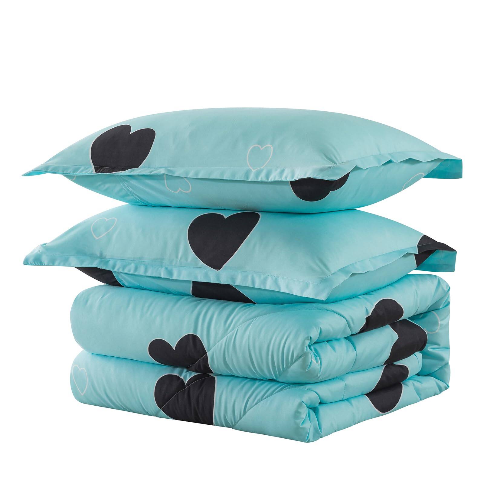 Paradigms Interiors Comforter Set Size Light Cute Heart Print Bedding ...