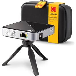 Kodak - Luma 75 Ultra Mini Projector, Portable Pico Projector with Carrying Case & Tripod - Black
