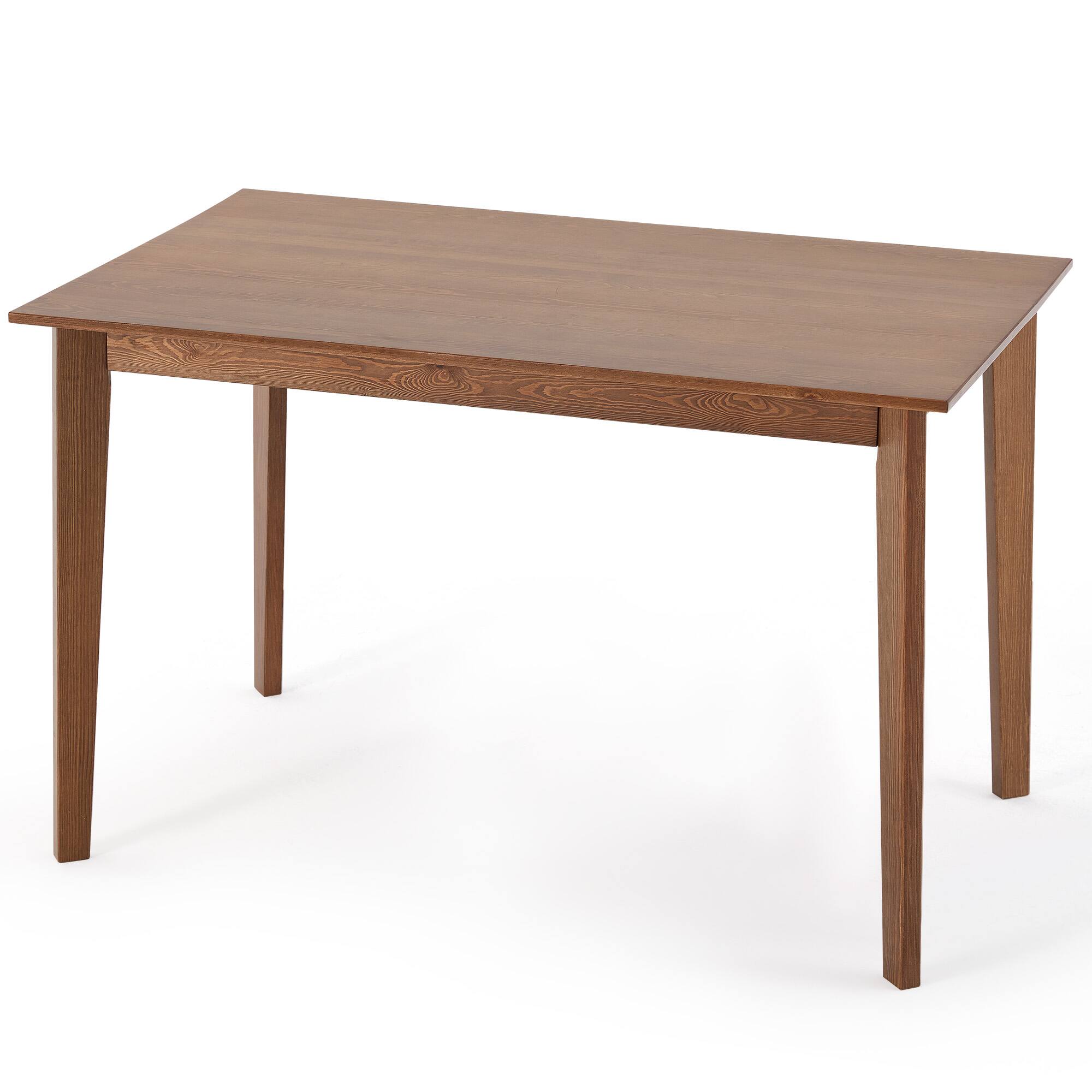 Alt View 7. U-HOMY - 47" Solid Wood Dining Table – Knot-Free Pine, 4-Seater, Quick Assembly – Dark Brown - Dark Brown.