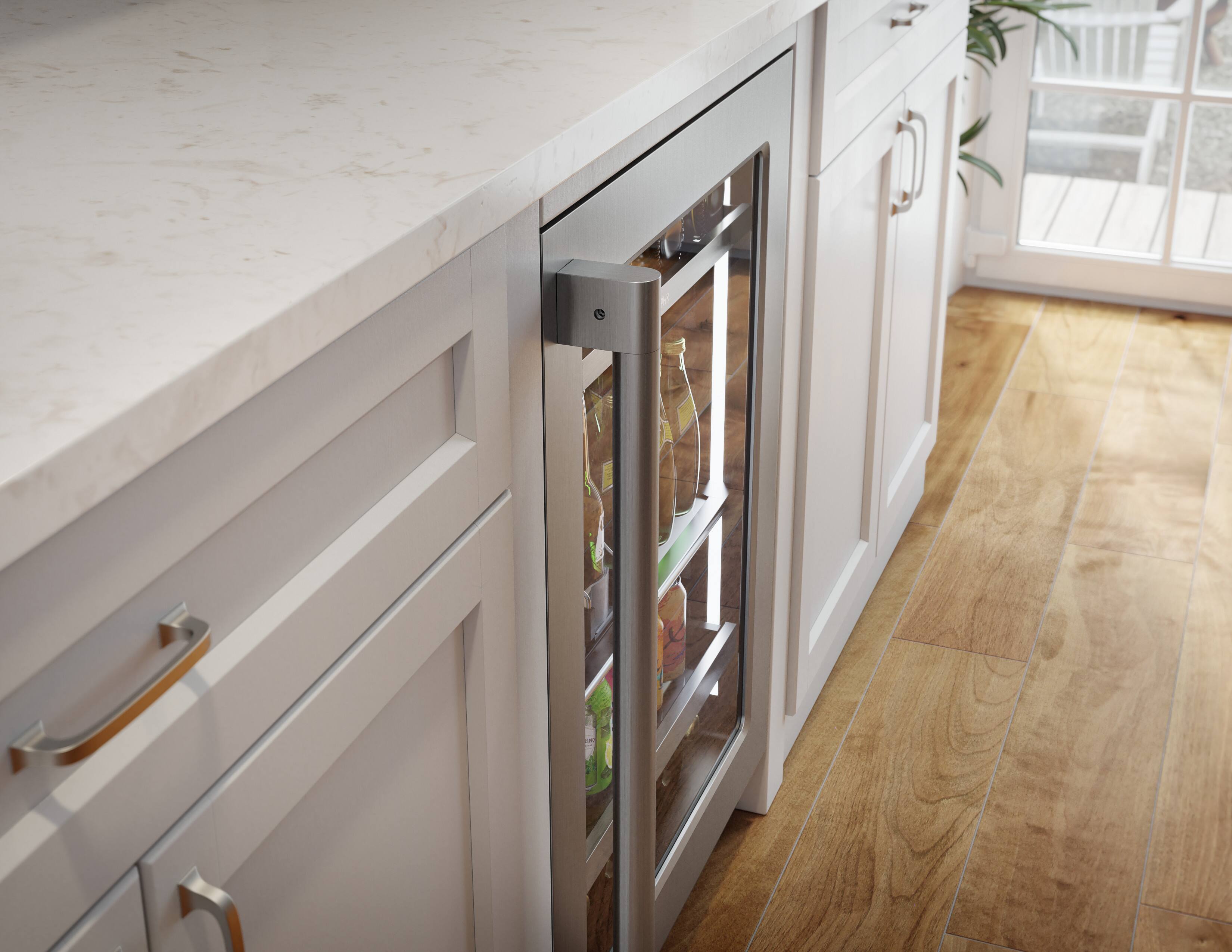 Alt View 14. Zephyr - Presrv Pro 24 in. 7-Bottle and 88-Can Single Zone Beverage Cooler - Stainless Steel + Glass.