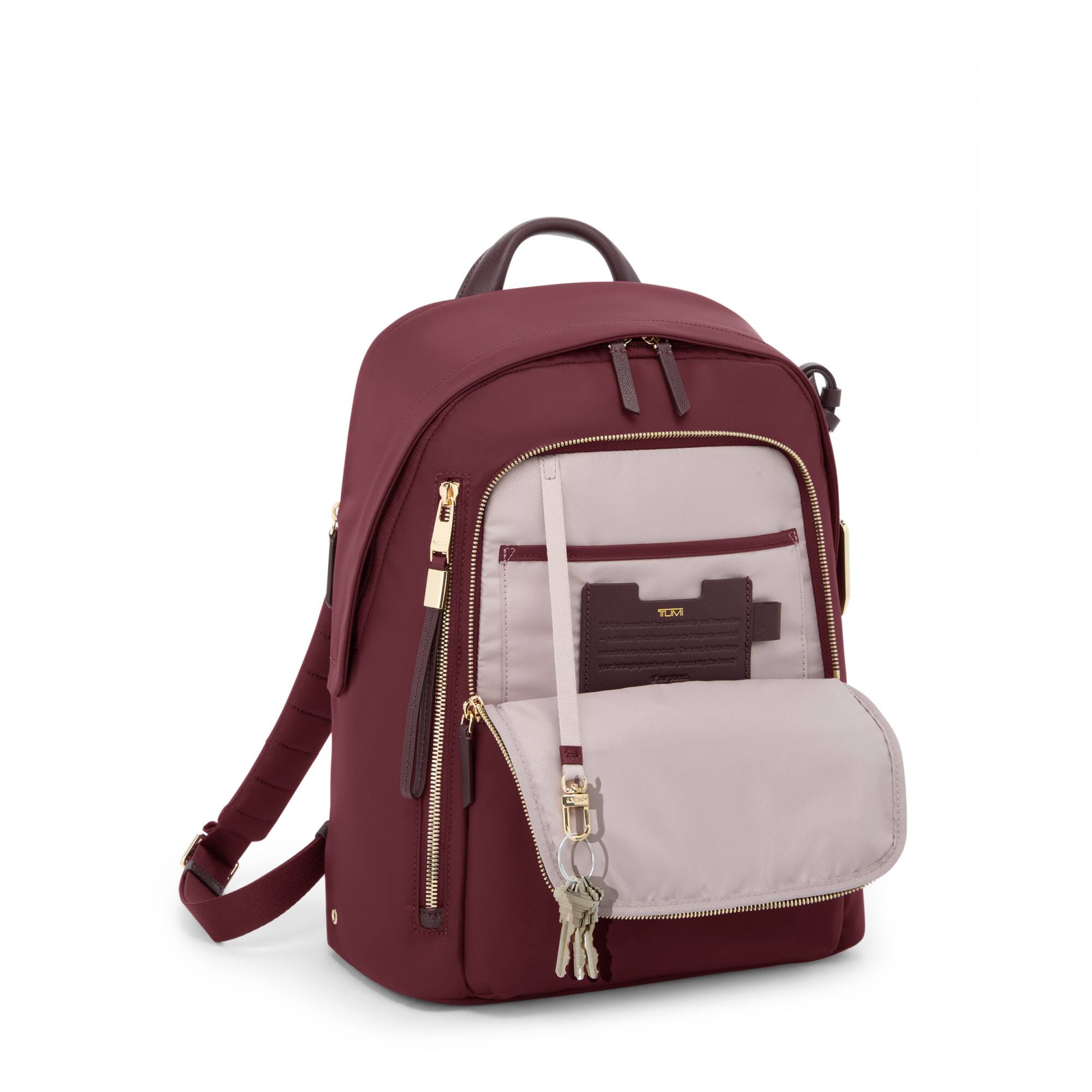 Angle. TUMI - Voyageur Halsey Backpack - Wine.