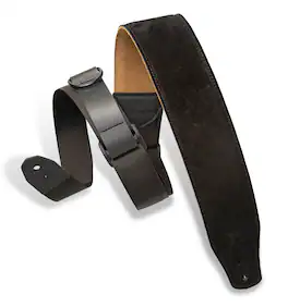 Levy's Leathers - Right Height Suede Guitar Strap, Specialty Series - 2-1/2 inch. Wide - Black