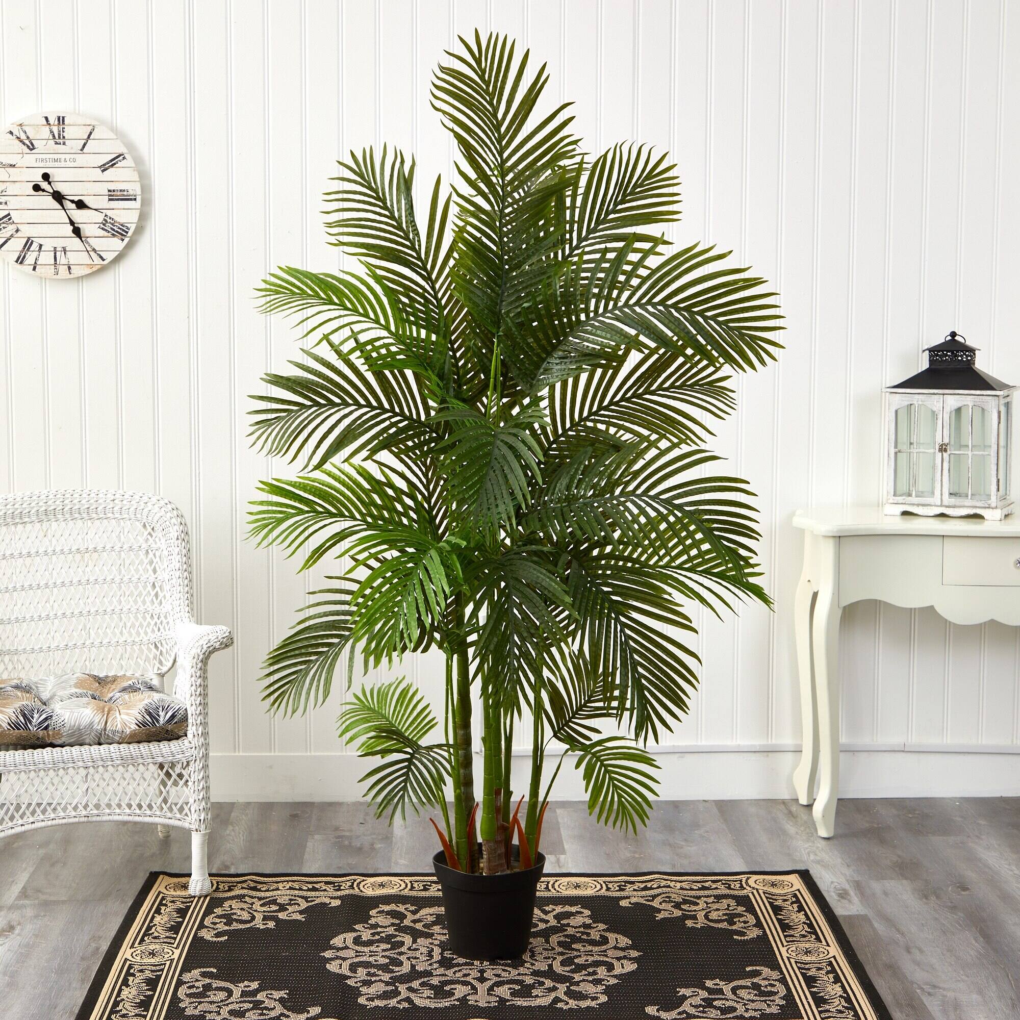 Back. BreeBe - 6' Areca Palm Artificial Tree - Green.