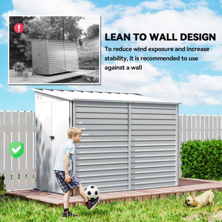 LEAN TO WALL DESIGN  
To reduce wind exposure and increase stability, it is recommended to use against a wall