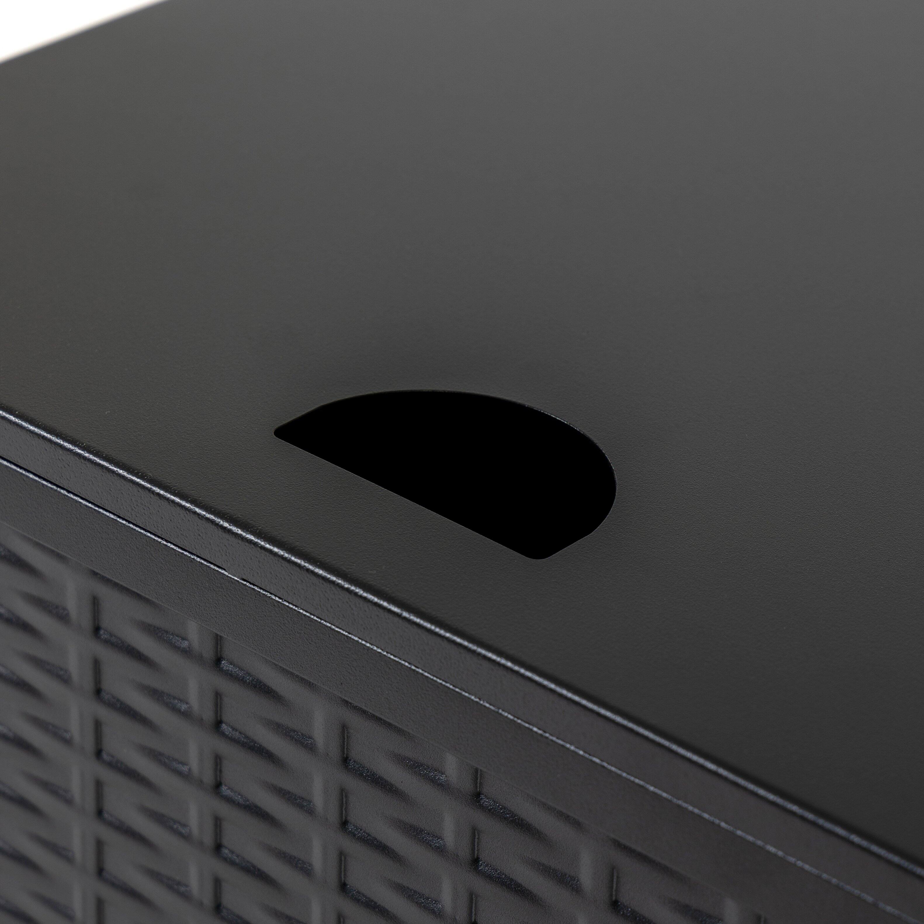 Alt View 5. Mondawe - Imitation Woven Rattan Surface Propane Tank Cover Table - Black.