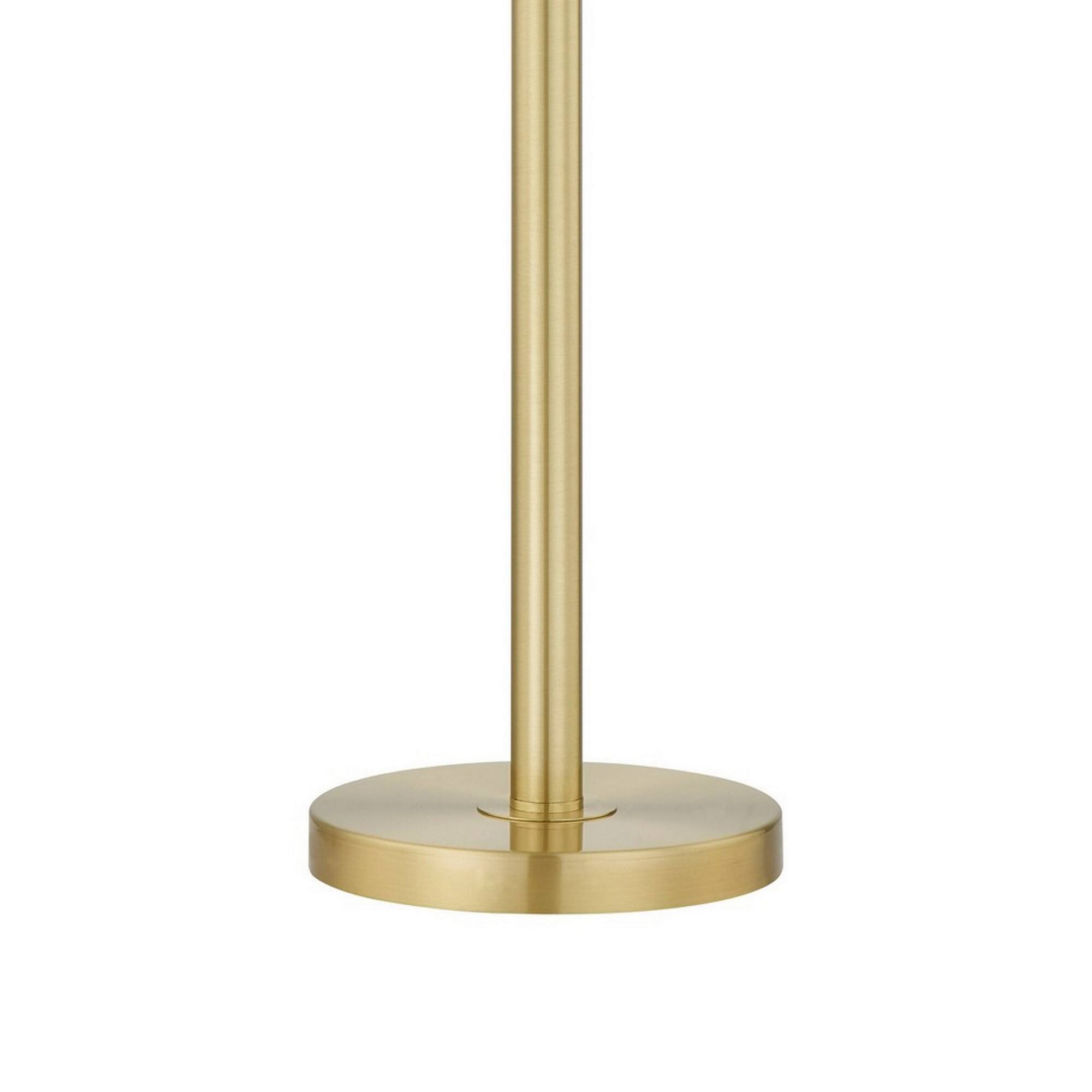 Back. Manhattan Lane - Dany 28 Inch Table Lamp with Crystal Drum Shade, Metal Base - Gold Brass.