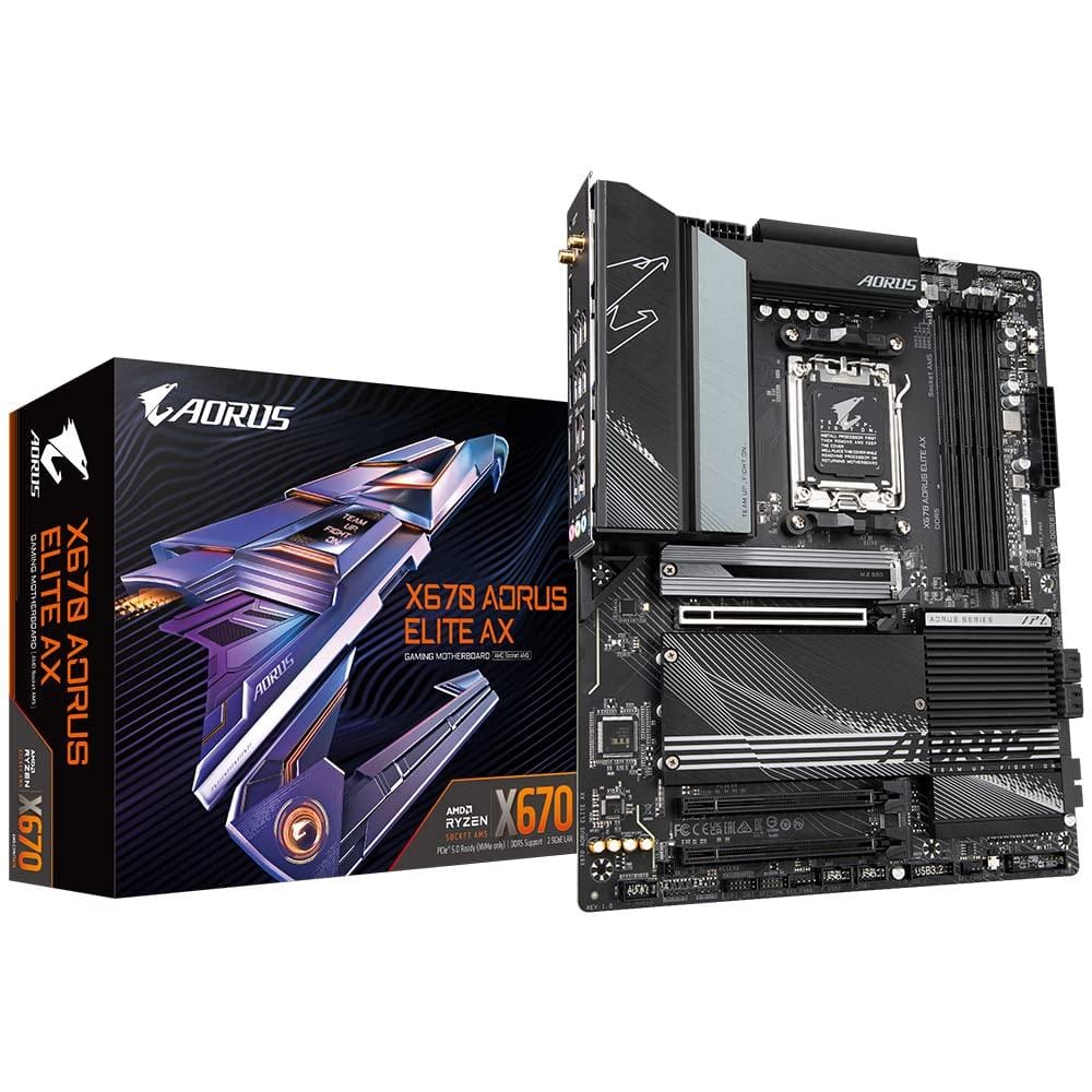 Dazzling Pops - Gigabyte AORUS Elite AX AMD Socket AM5 ATX DDR5 Motherboard