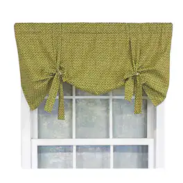RLF Home - Cabana Trellis Tie-Up Bold Color and Design Window Valance 3" Rod Pocket 50" x 25" - Kiwi green