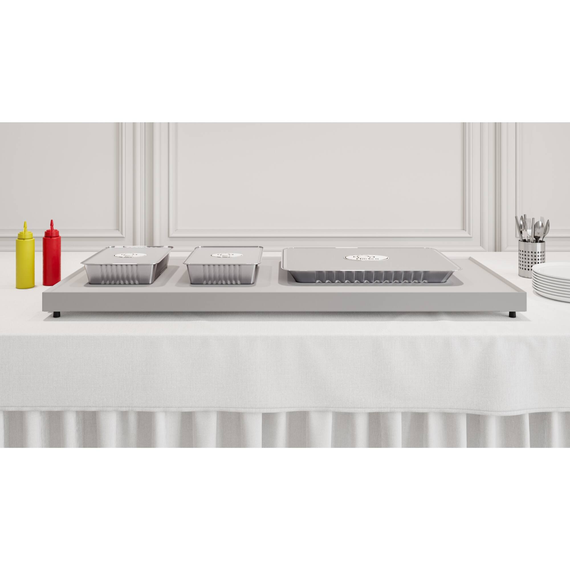 Back. Koolmore - 48 In. Commercial Warming Shelf - Silver.