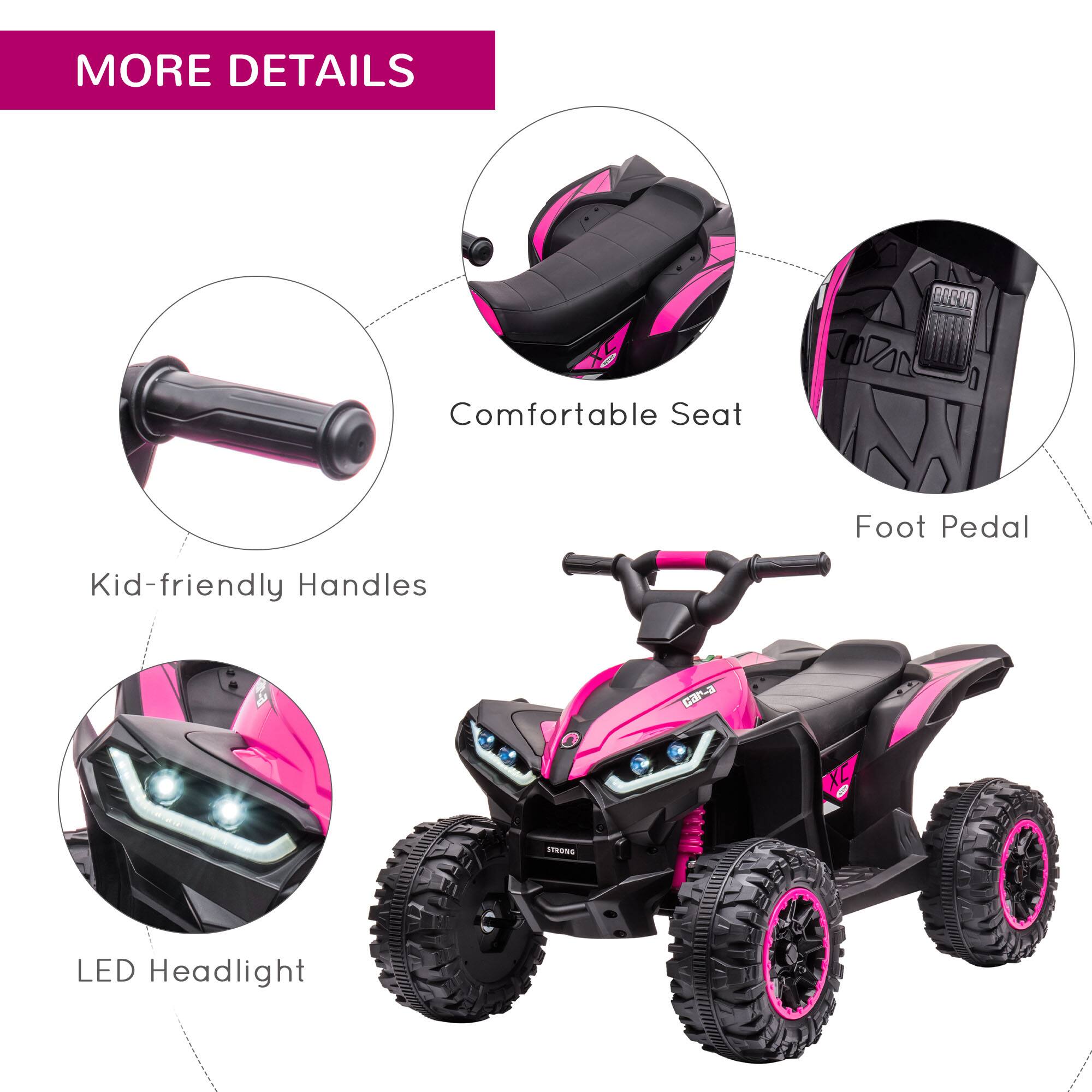 MORE DETAILS

- Kid-friendly Handles
- Comfortable Seat
- Foot Pedal
- LED Headlight