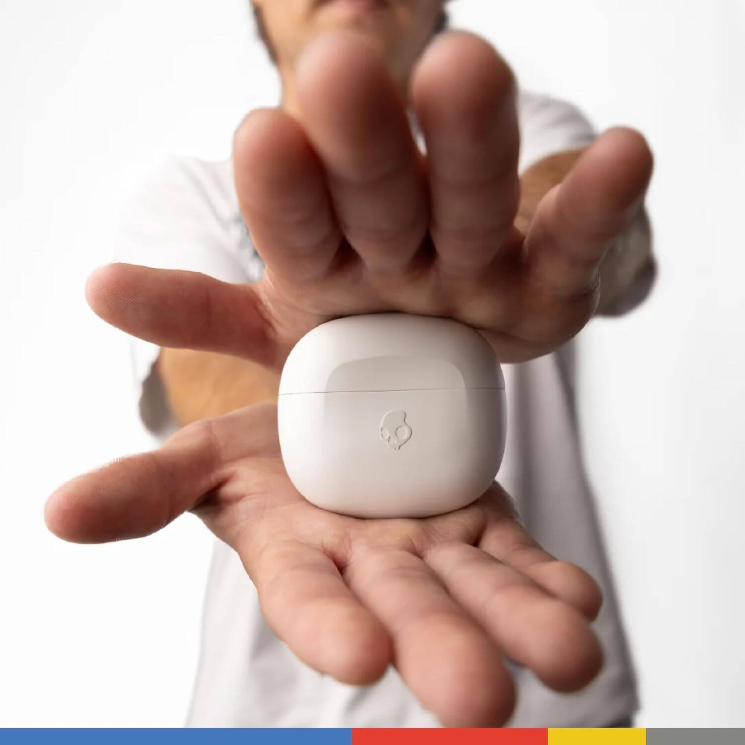 Alt View 2. Skullcandy - Rail ANC Wireless Earbuds, Bluetooth Headphones, Active Noise Cancelling, Up to 38 Hours Battery, Microphone - Bone.