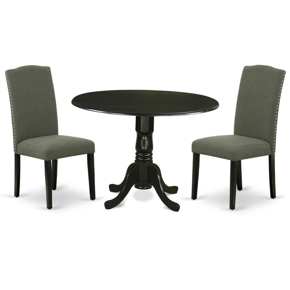 Back. East West Furniture - Dining Room Set Black - Brown.