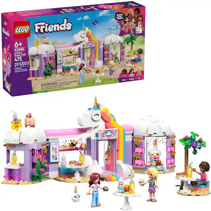 A CO.E I E Friand LEGO Friends - 6+ 42684 Unicorn Dream Café 475 pcs/pzs BN - - - - i - N Watch cgrts onttee ... CHOKING HAZARD WARNING: Small parts and a small ball. Toy contains small parts. Not for children under 3 years.