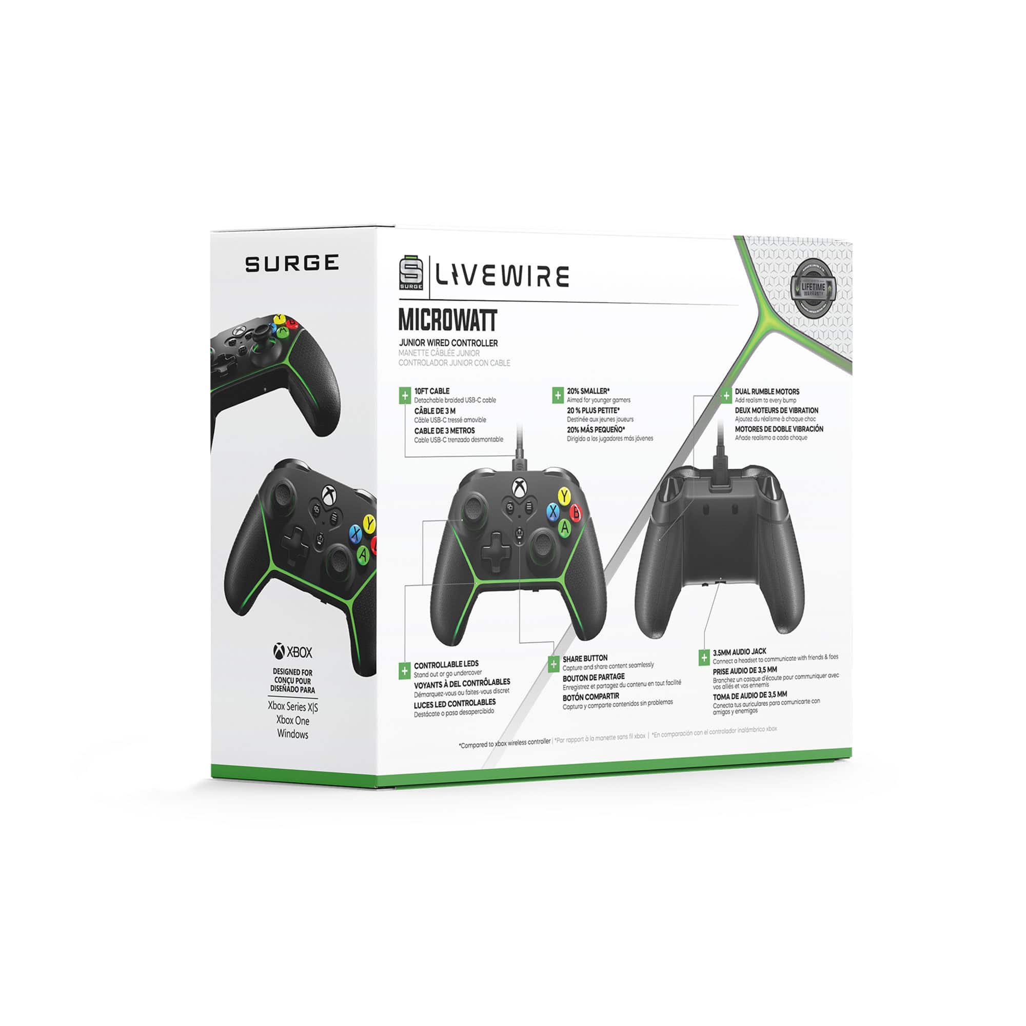 Alt View 17. Surge Gaming - Surge Livewire Microwatt Junior Controller - Black.
