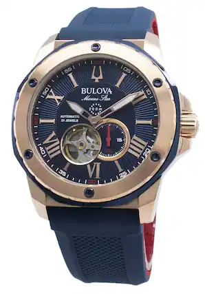 BULOVA
Marine Star
200m
AUTOMATIC
21 JEWELS
I 55 05 I 4 I - 50
X 200m 0
II 40 30 20 - 35
III 25
IV 15
V 30
VI
VII 45
VIII 40
IX 35
X 25
XI 20
XII