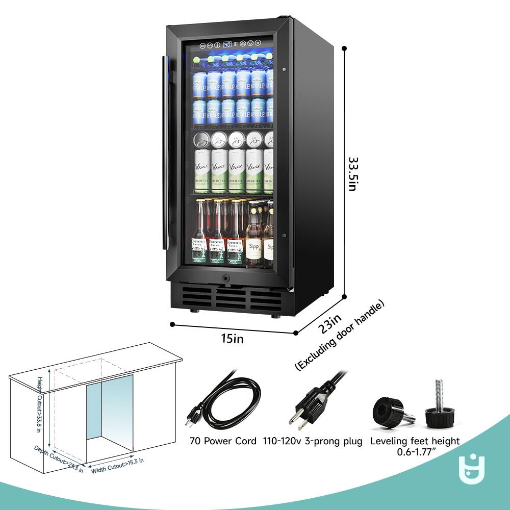 1. MNNC FORLE FEALE EMLF FRALE MA FE 8 - TA CRAL RALE FRALE GRALE ER F

&

A bvei Vowed Vooed Vocni Vr .i. .. . . :  ..- 33.5in - ..... -  Cwer me m f ddis Height Cutout>33.8 7 Depth Cutout>233 in in Width Cutout>15.3 23in handle) 15in door (Excluding 70 Power Cord 110-120v 3-prong plug Leveling feet height 0.6-1.77"