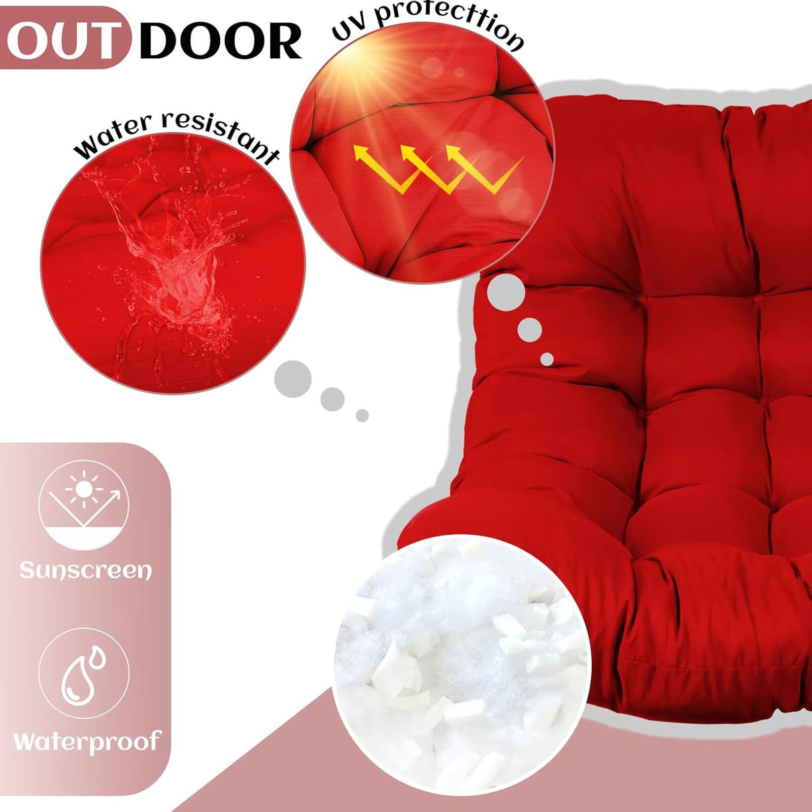 OUT DOOR  
UV protection  
Water resistant  

Sunscreen  
Waterproof