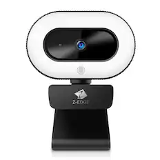 Front. Z Z-Edge - ZW560S QHD 2K Stream Auto Focus Webcam for PC/Desktop/Laptop, Built-in Stereo Sound & Noise Reduction Mic - Black.