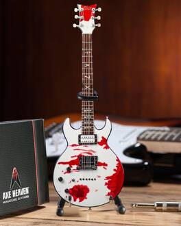 Zacky Vengeance - Axe Heaven Zacky Vengeance White Schecter Custom Blood Splatter Mini Guitar - Collectibles - Multicolor
