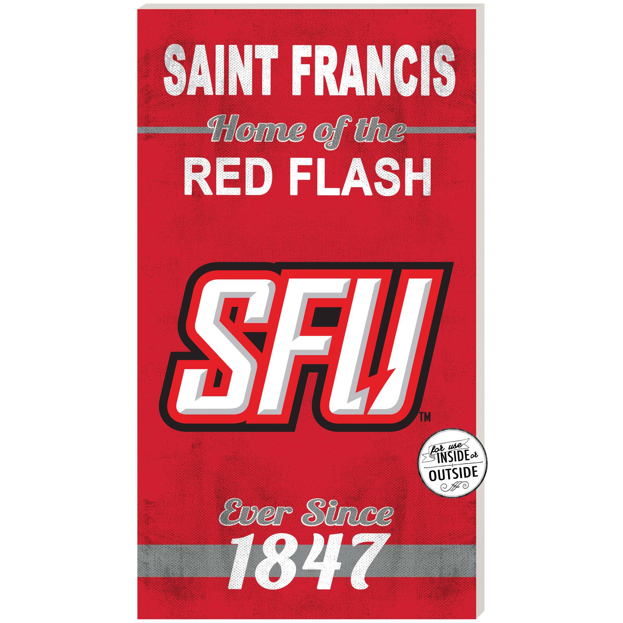 Saint Francis Red Flash 11" x 20" Indoor/Outdoor Home Of The Sign