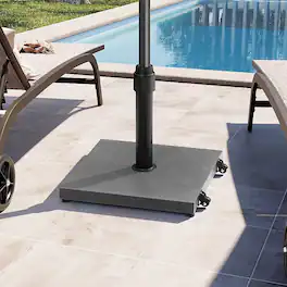 Crestlive Products - 43 lbs Adjustable steel frame Concrete filling Patio Umbrella Base with Wheels - Gray