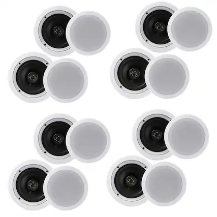 Front. Pyle - Pyle PDIC1661RD 6.5 Inch 200 Watt In Ceiling Wall 2 Way Speaker System (4 Pairs) - White.