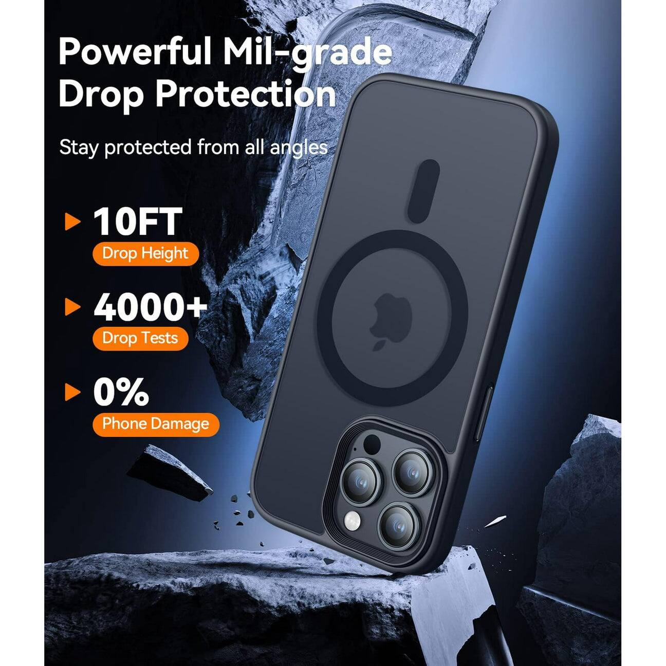 Powerful Mil-grade Drop Protection

Stay protected from all angles

- 10FT Drop Height
- 4000+ Drop Tests
- 0% Phone Damage