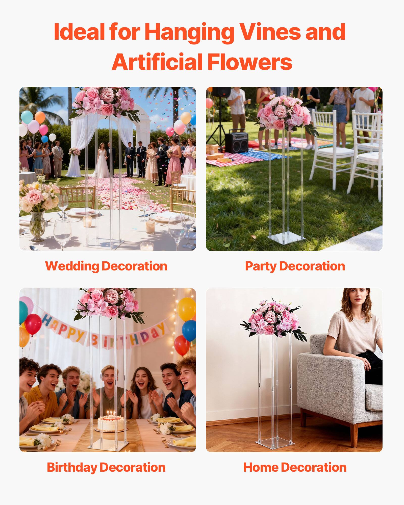 Ideal for Hanging Vines and Artificial Flowers

Wedding Decoration

Party Decoration

Birthday Decoration

Home Decoration