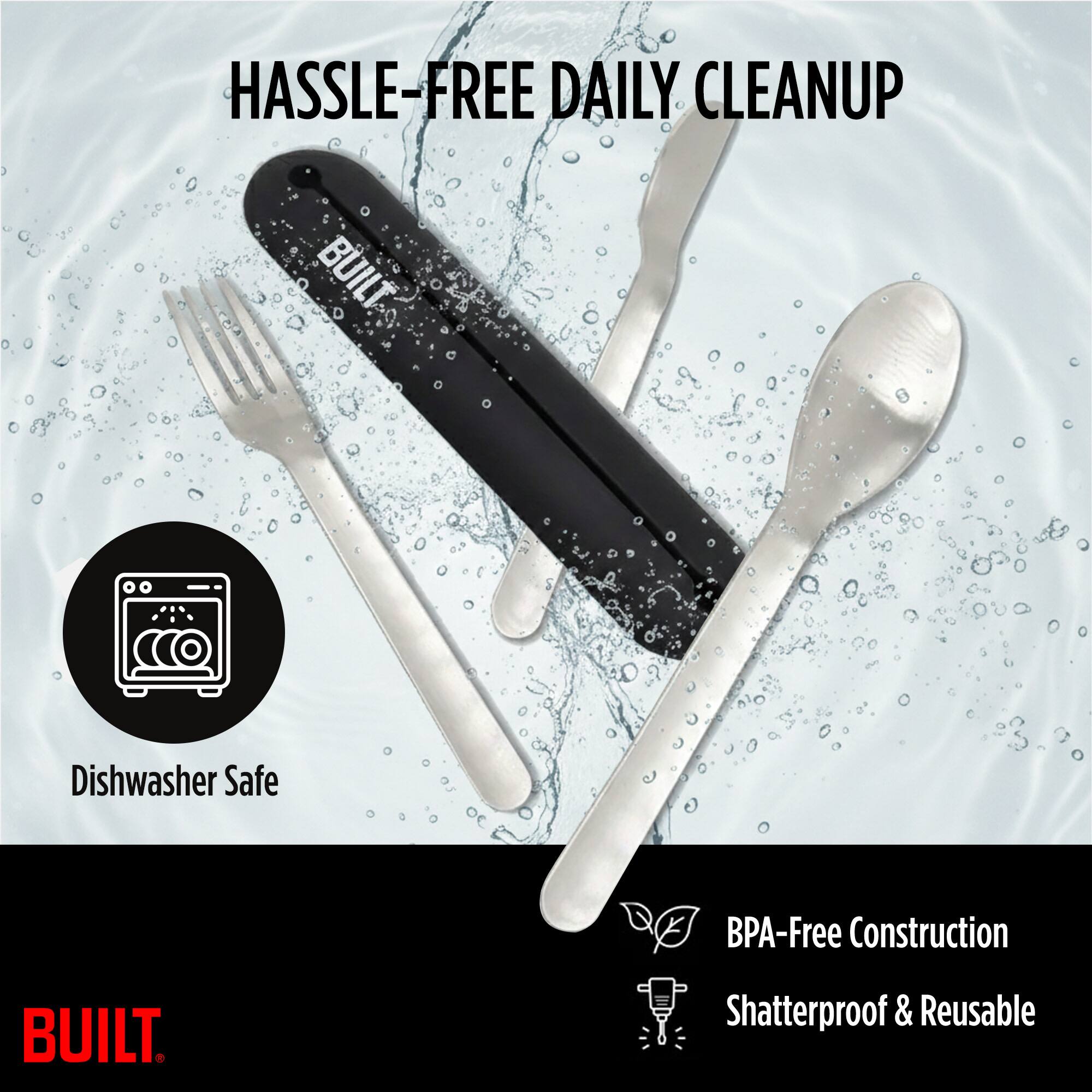 HASSLE-FREE DAILY CLEANUP

- Dishwasher Safe
- BPA-Free Construction
- Shatterproof & Reusable