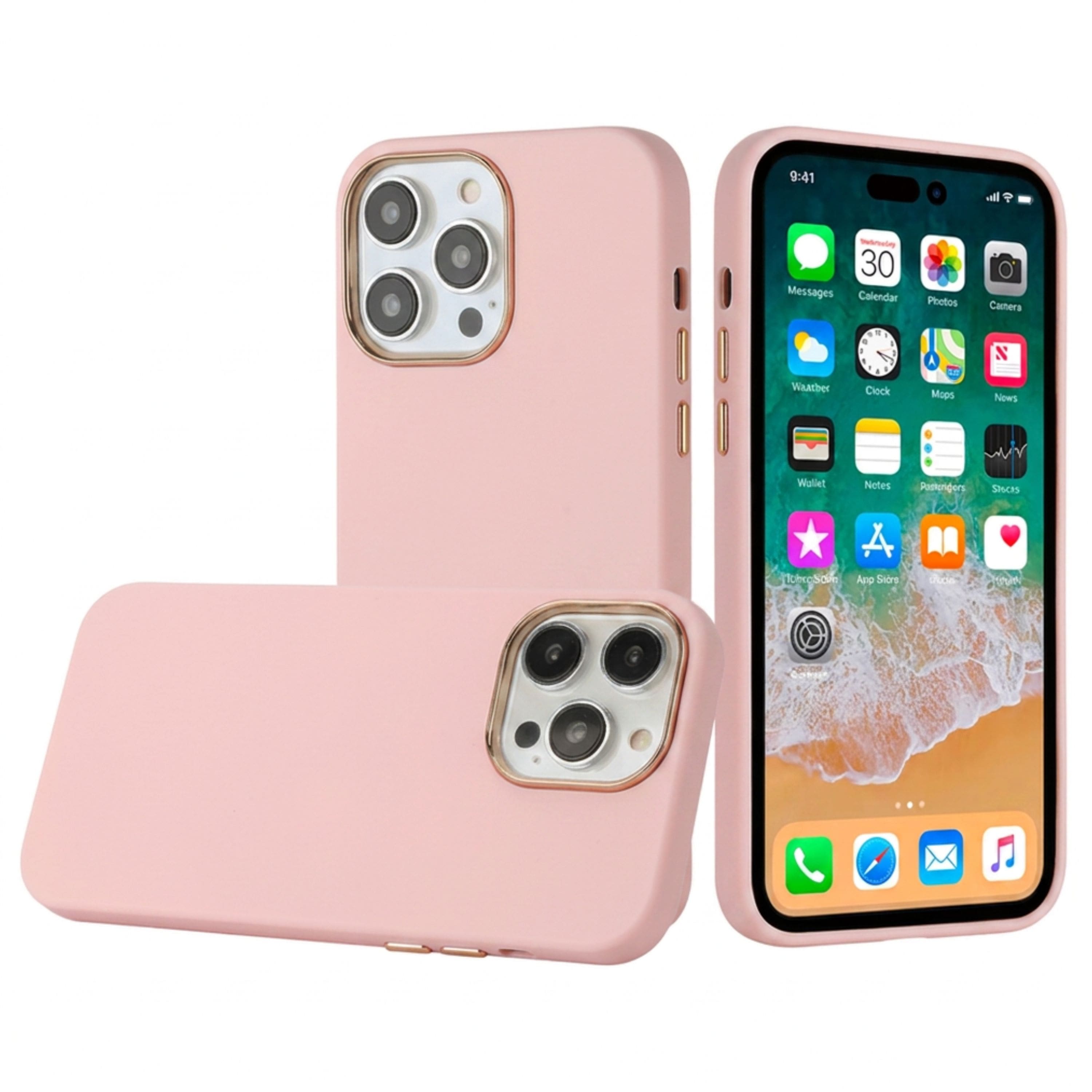 Kitcheniva - Premium Soft Case With Chrome Buttons For iPhone 14 Pro Max - Light Pink price history on PriceWatchPro