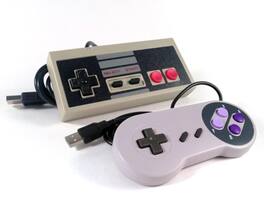 NES And SNES Bundle USB Classic Super Nintendo Controller For PC MAC Raspberry Pi - Gray