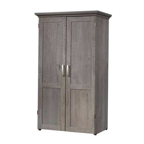 Front. Hivvago - Armoire with Drop Leaf Laptop Desk Craft Table in Grey Oak Finish - Grey.