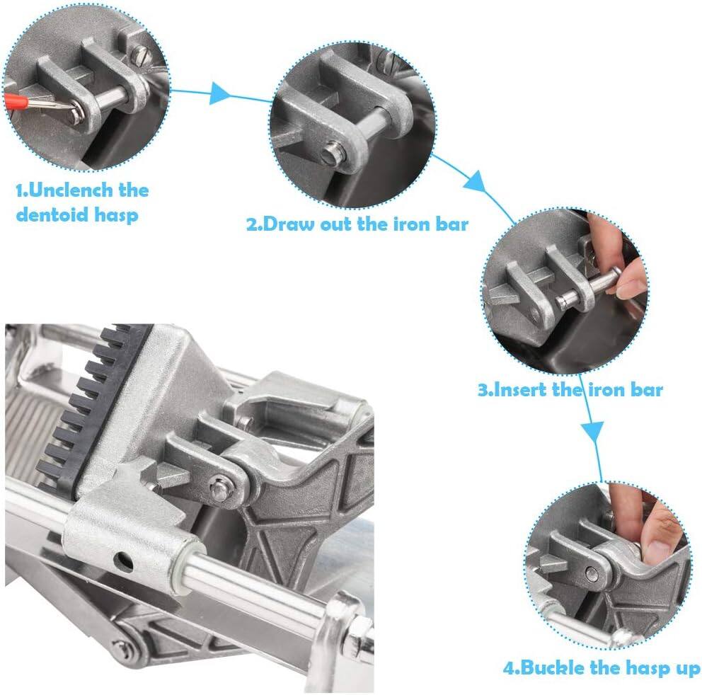 1. Unclench the dentoid hasp  
2. Draw out the iron bar  
3. Insert the iron bar  
4. Buckle the hasp up
